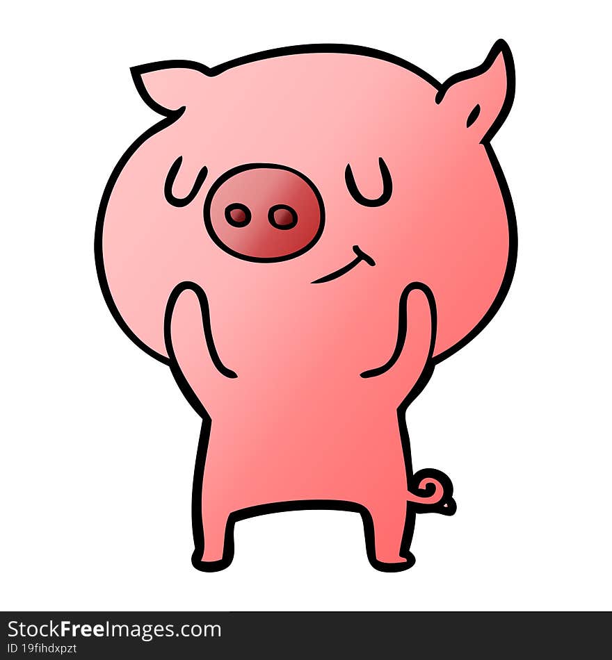 happy cartoon pig. happy cartoon pig