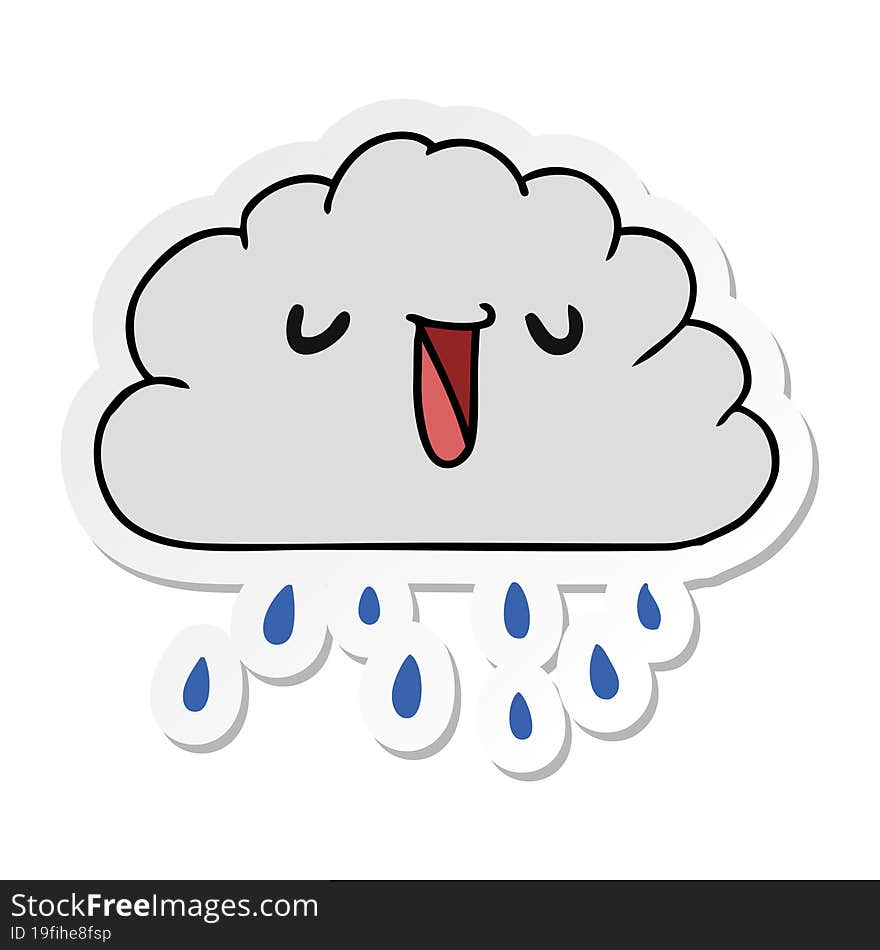 sticker cartoon kawaii weather rain cloud