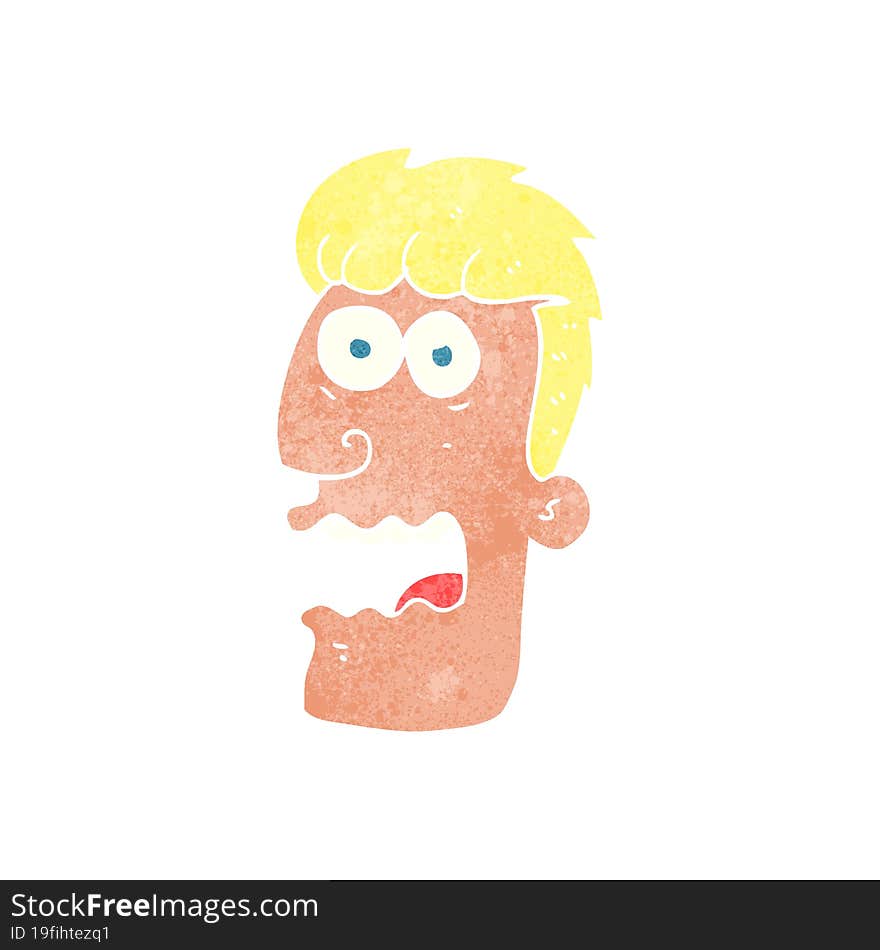 retro cartoon shocked man