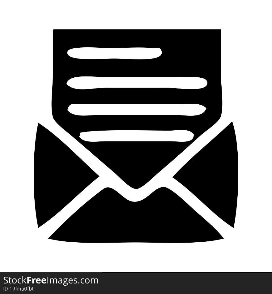 Flat Symbol Letter And Envelope