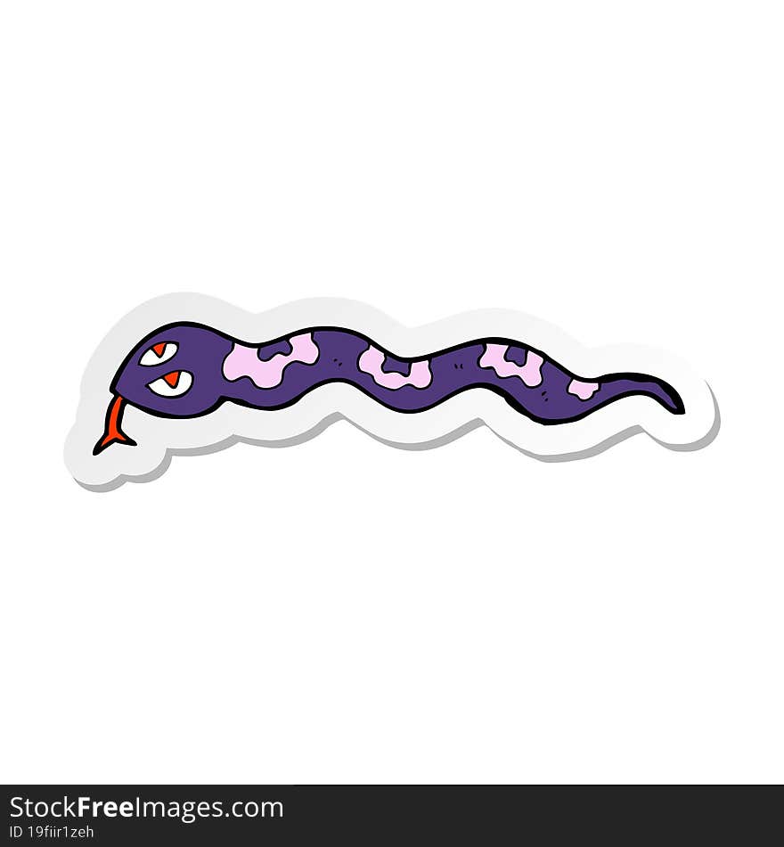 sticker of a cartoon hissing snake