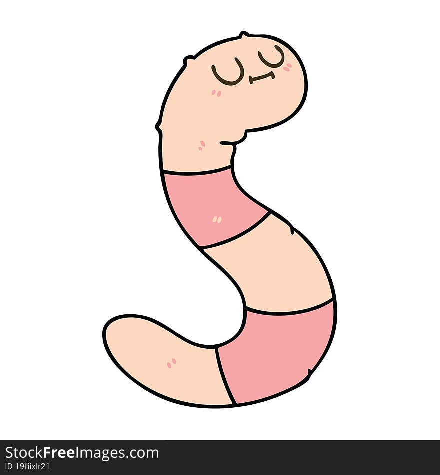 quirky hand drawn cartoon worm