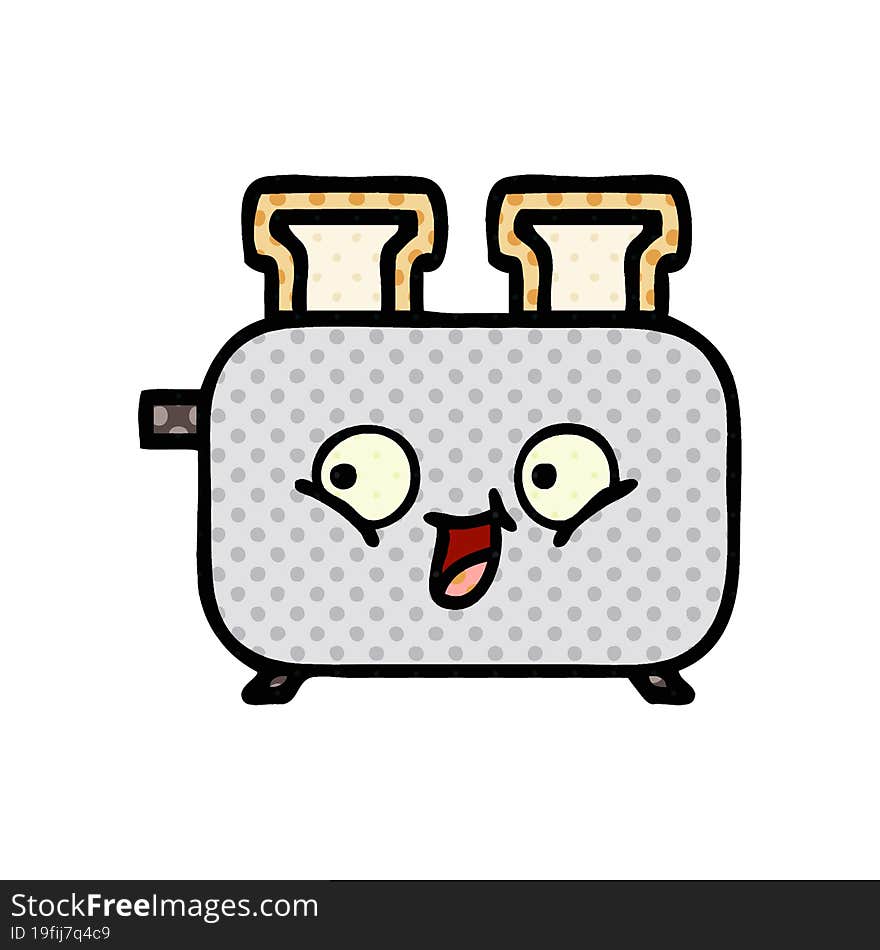 comic book style cartoon of a toaster