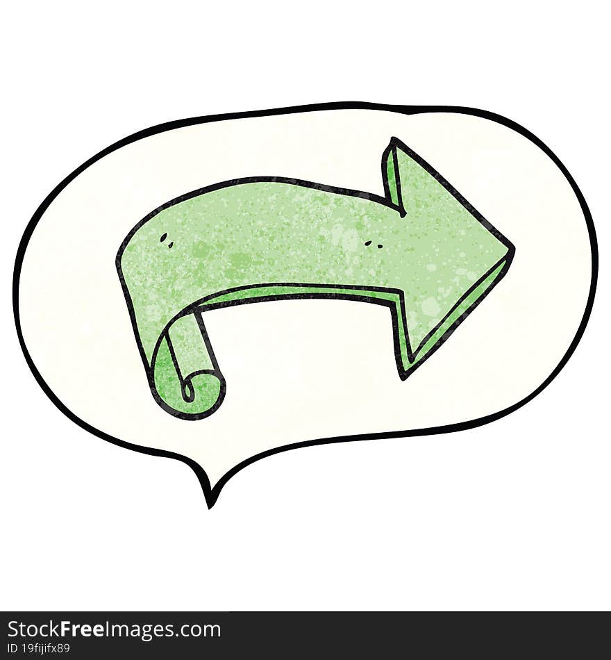 speech bubble textured cartoon arrow