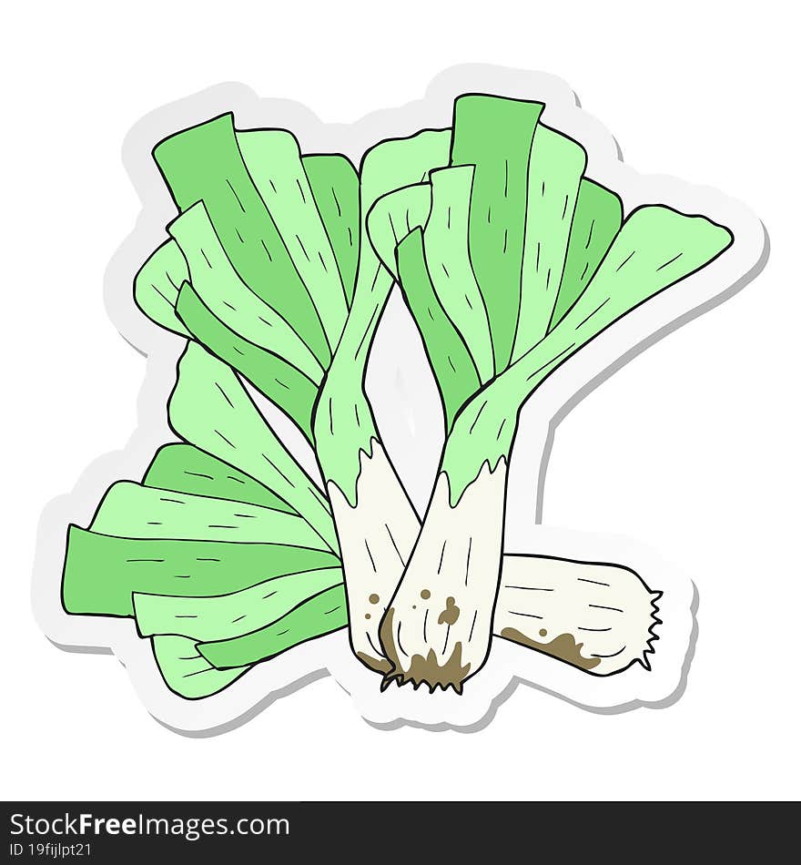 sticker of a cartoon leeks