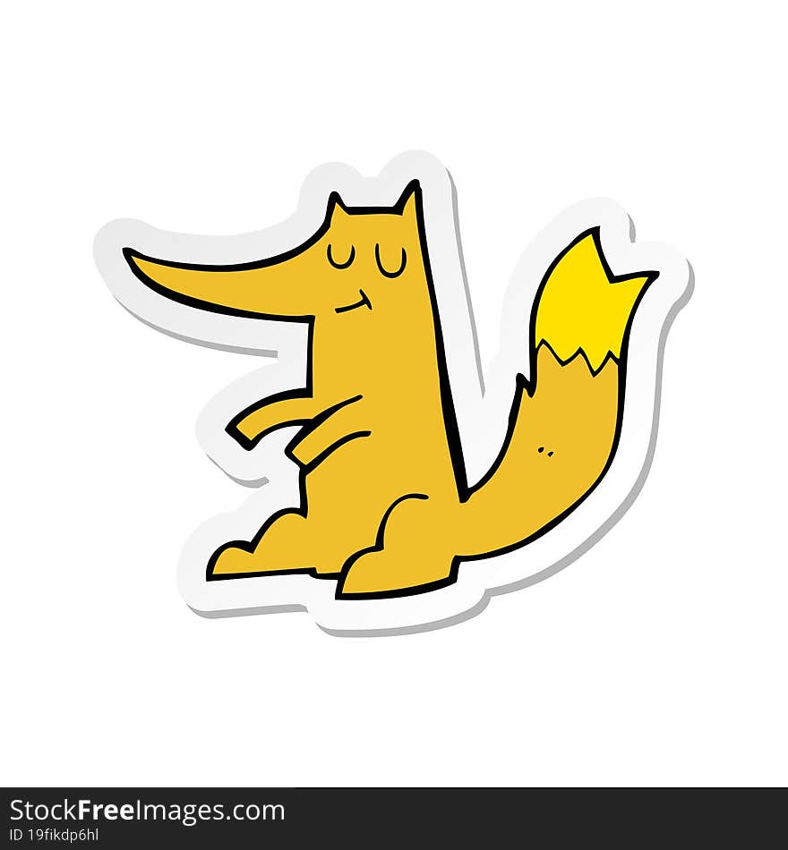 sticker of a cartoon fox