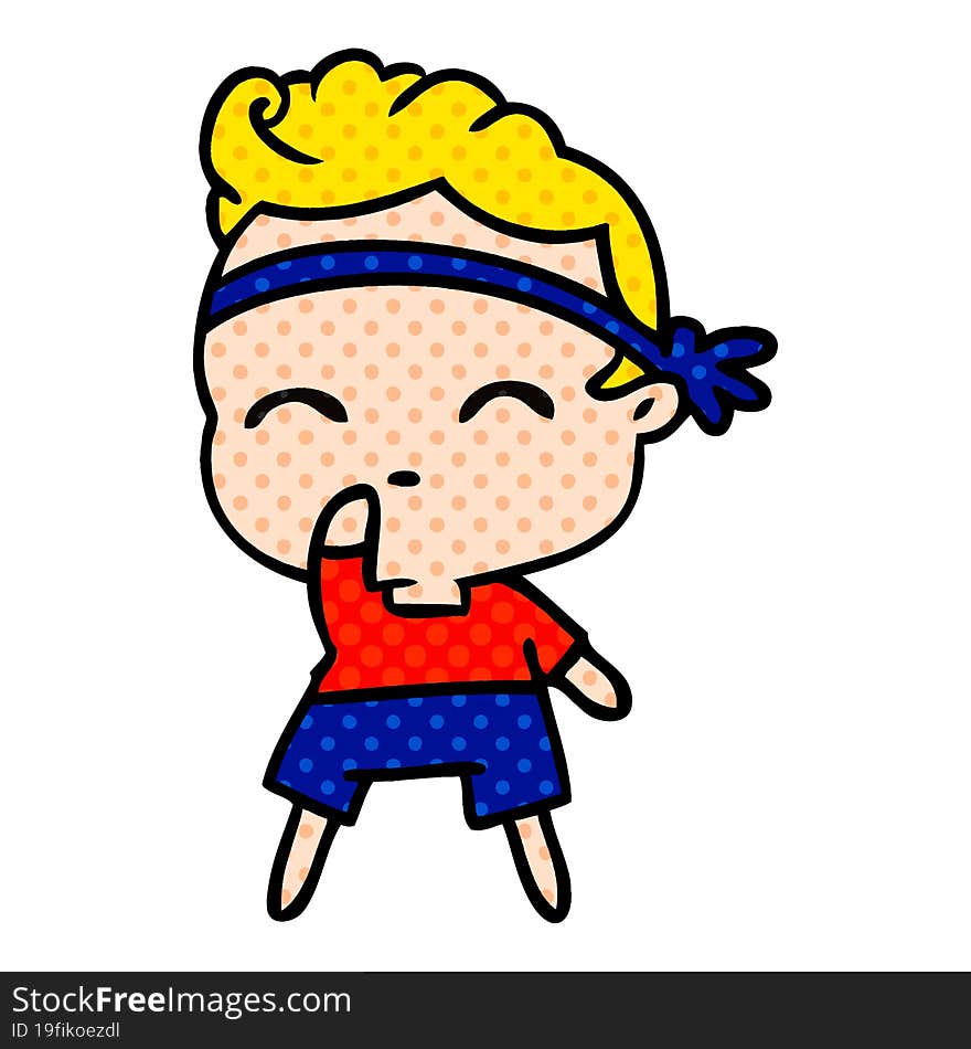 cartoon of kawaii cute fitness boy