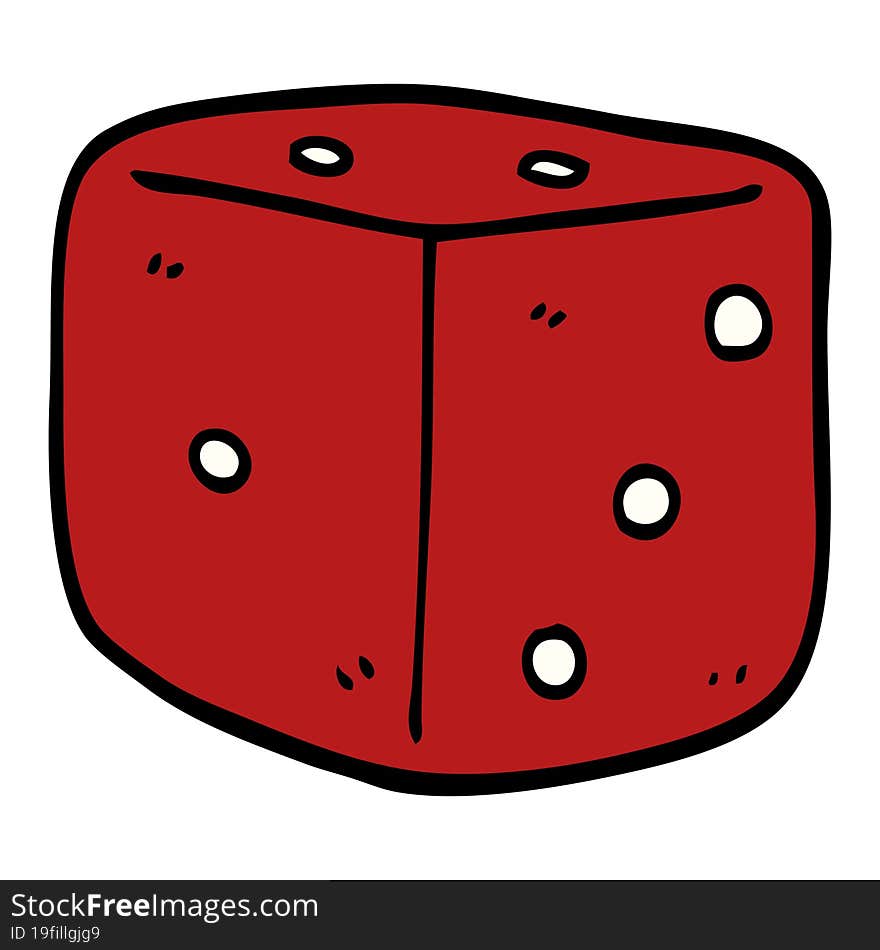 cartoon doodle red dice