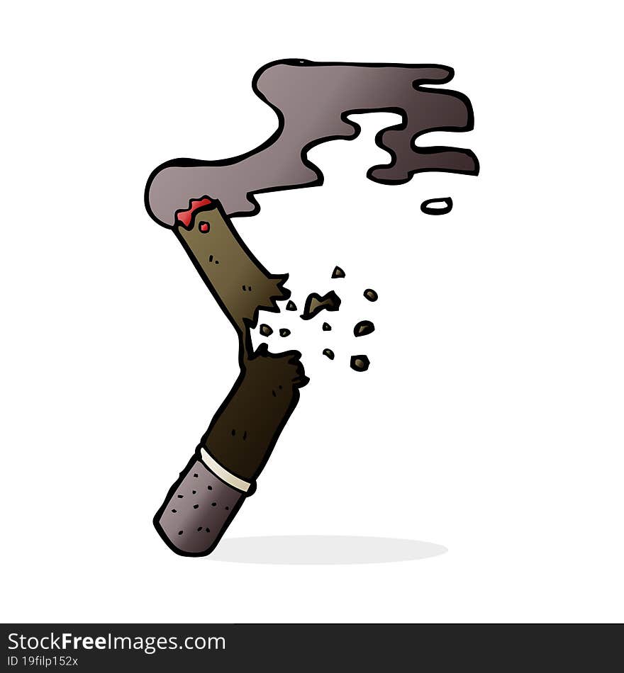 cartoon broken cigar