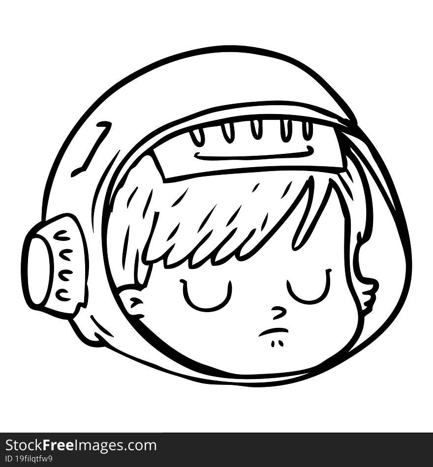 cartoon astronaut face. cartoon astronaut face