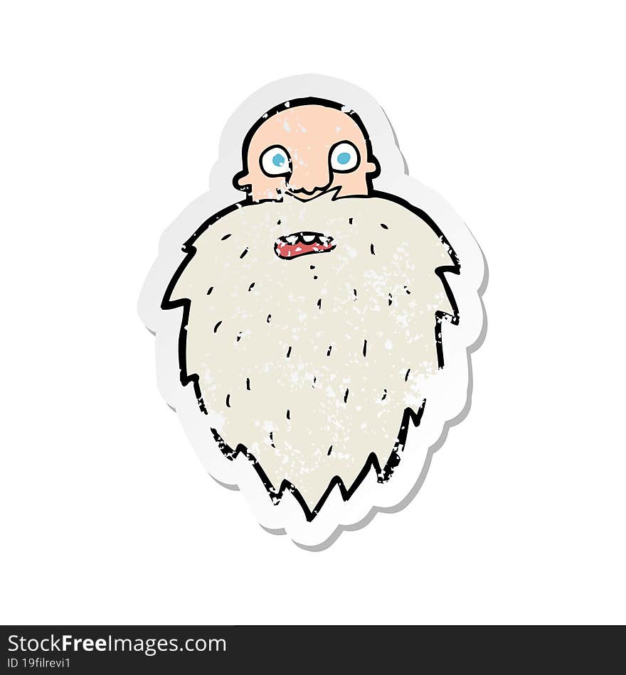 retro distressed sticker of a cartoon bearded man