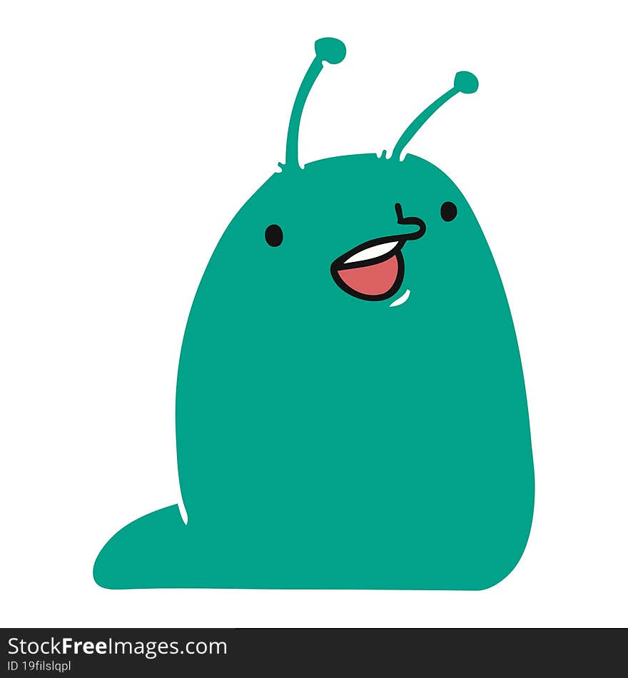 Cartoon Of A Cute Kawaii Slug