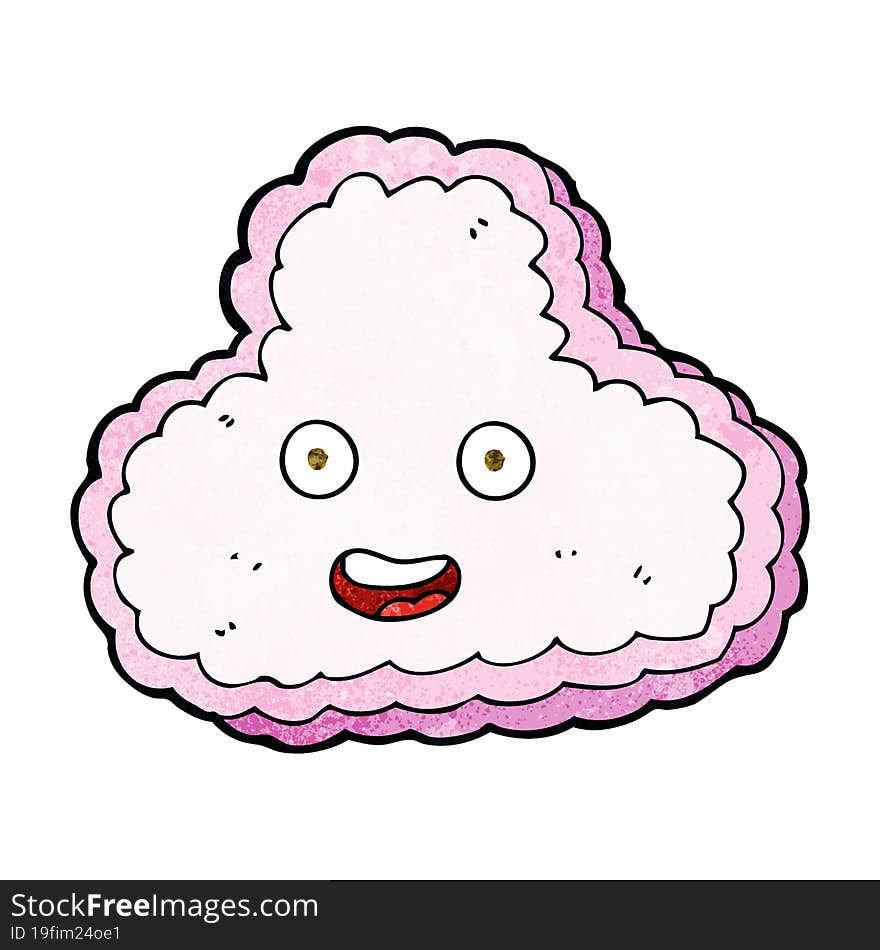 cartoon happy pink cloud