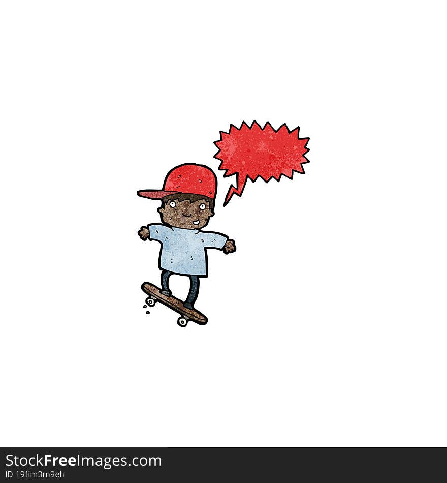 cartoon boy on skateboard