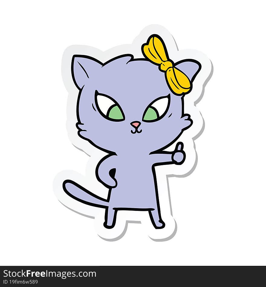 sticker of a cartoon cat