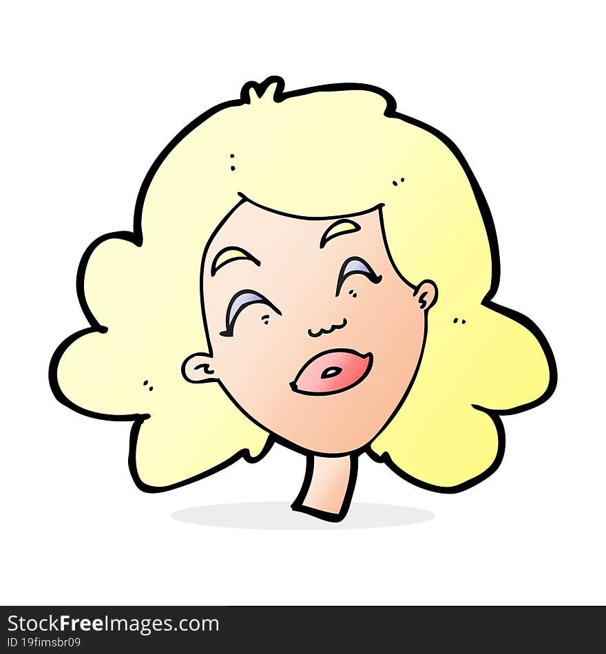 cartoon happy female face