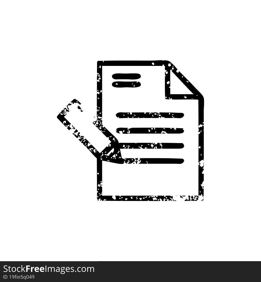 writing document distressed icon