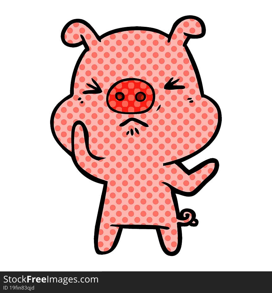 cartoon angry pig. cartoon angry pig