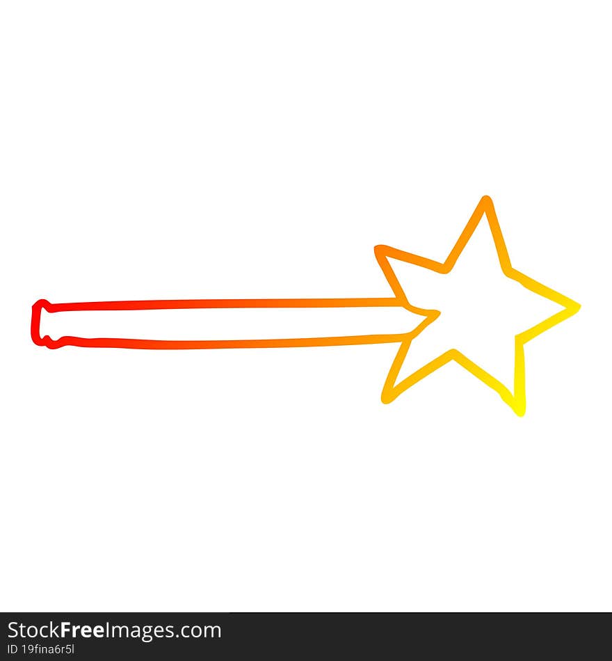 warm gradient line drawing magic star wand