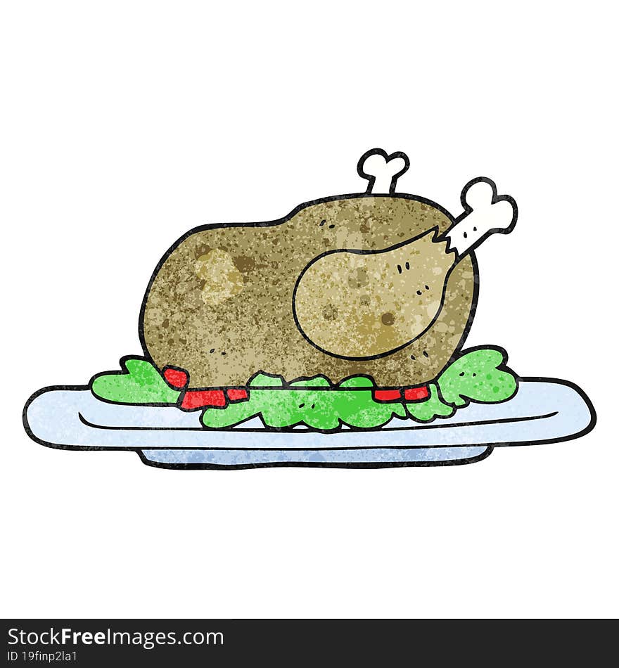 textured cartoon cooked turkey