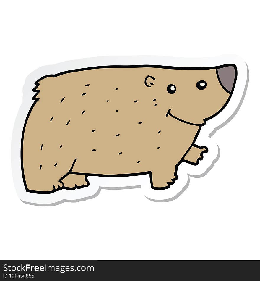 sticker of a cartoon bear