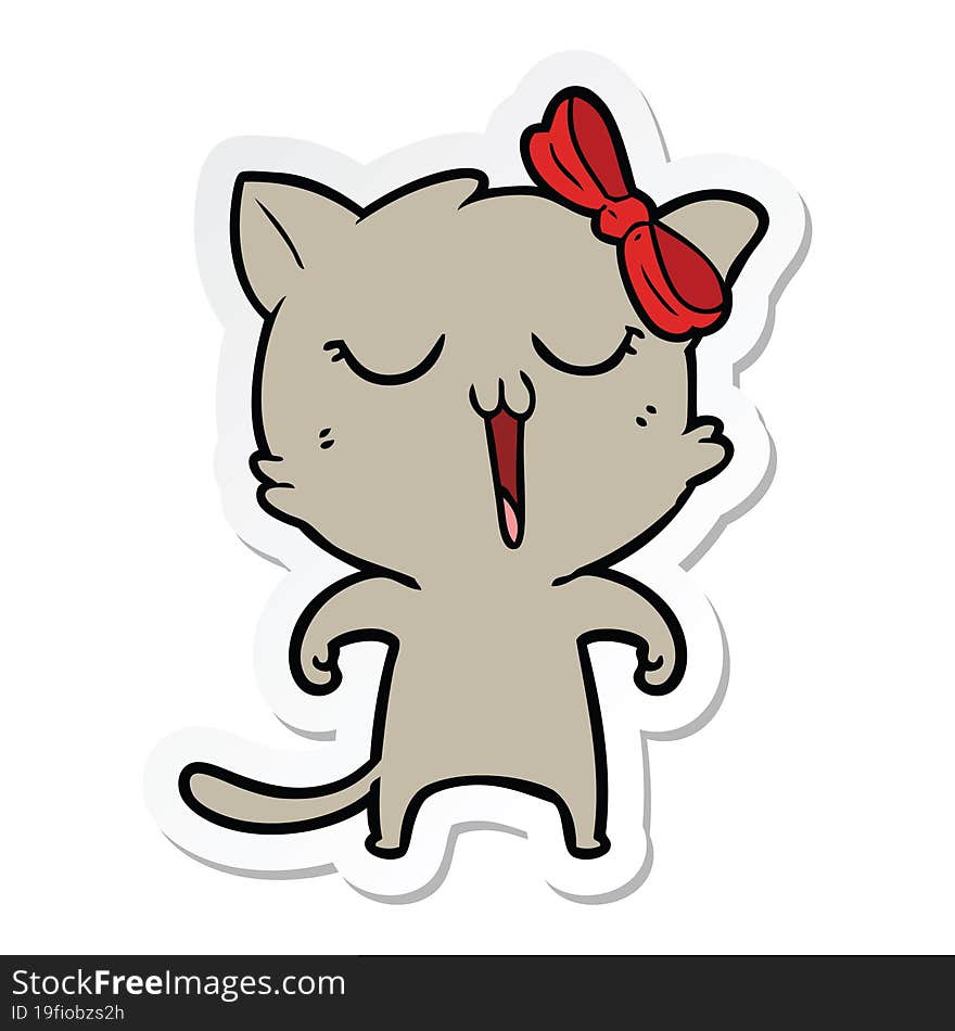 Sticker Of A Cartoon Cat