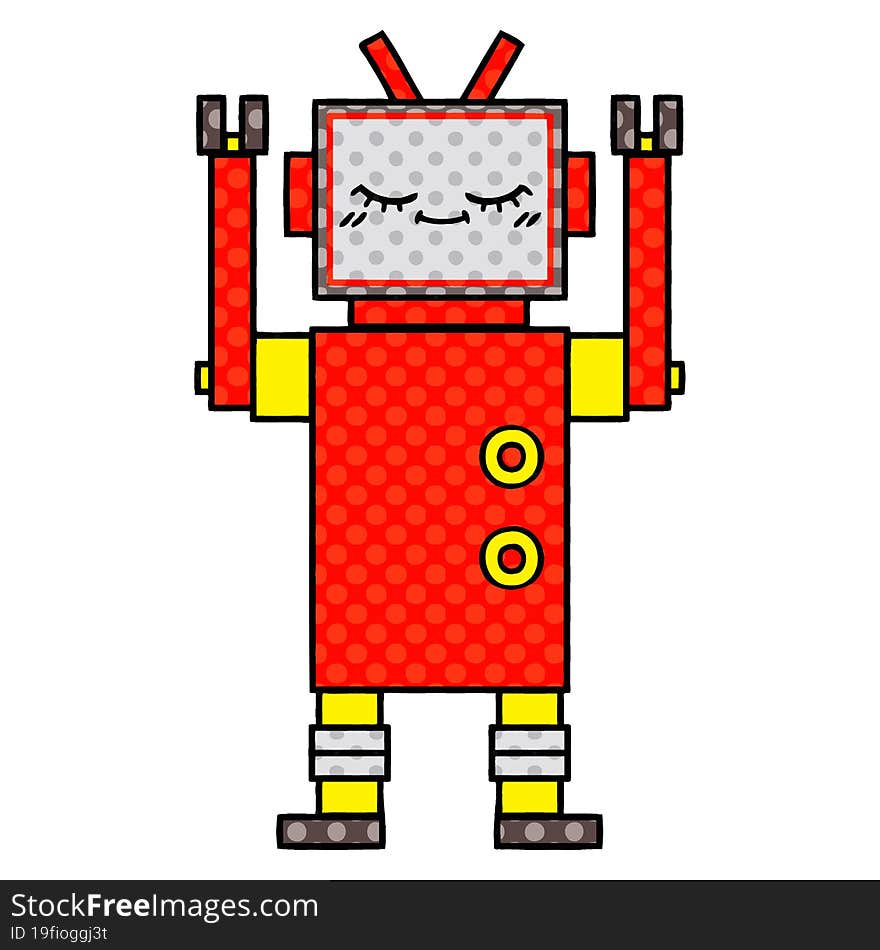 comic book style cartoon of a robot