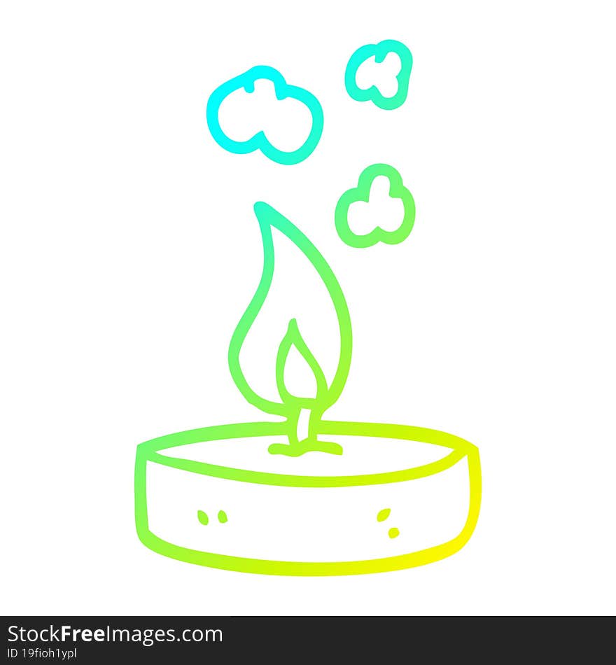 Cold Gradient Line Drawing Cartoon Small Candle