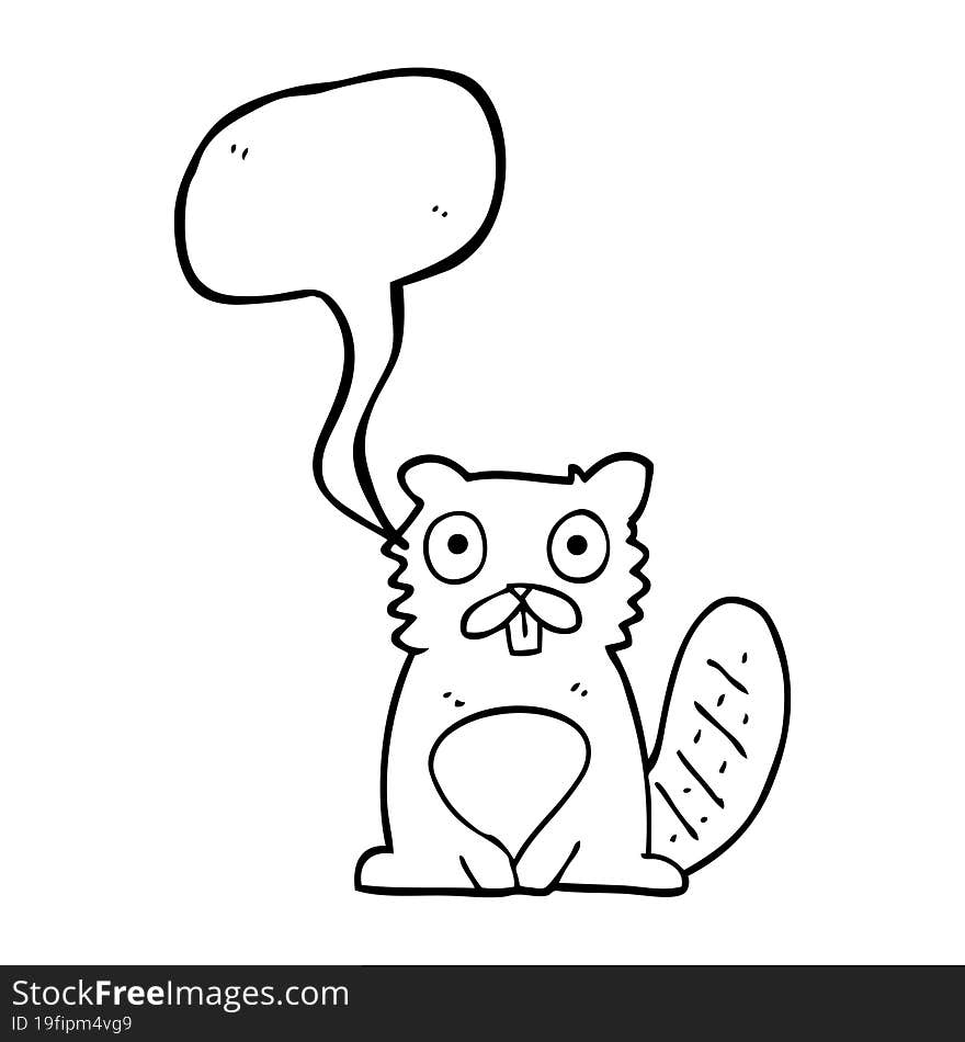 speech bubble cartoon beaver