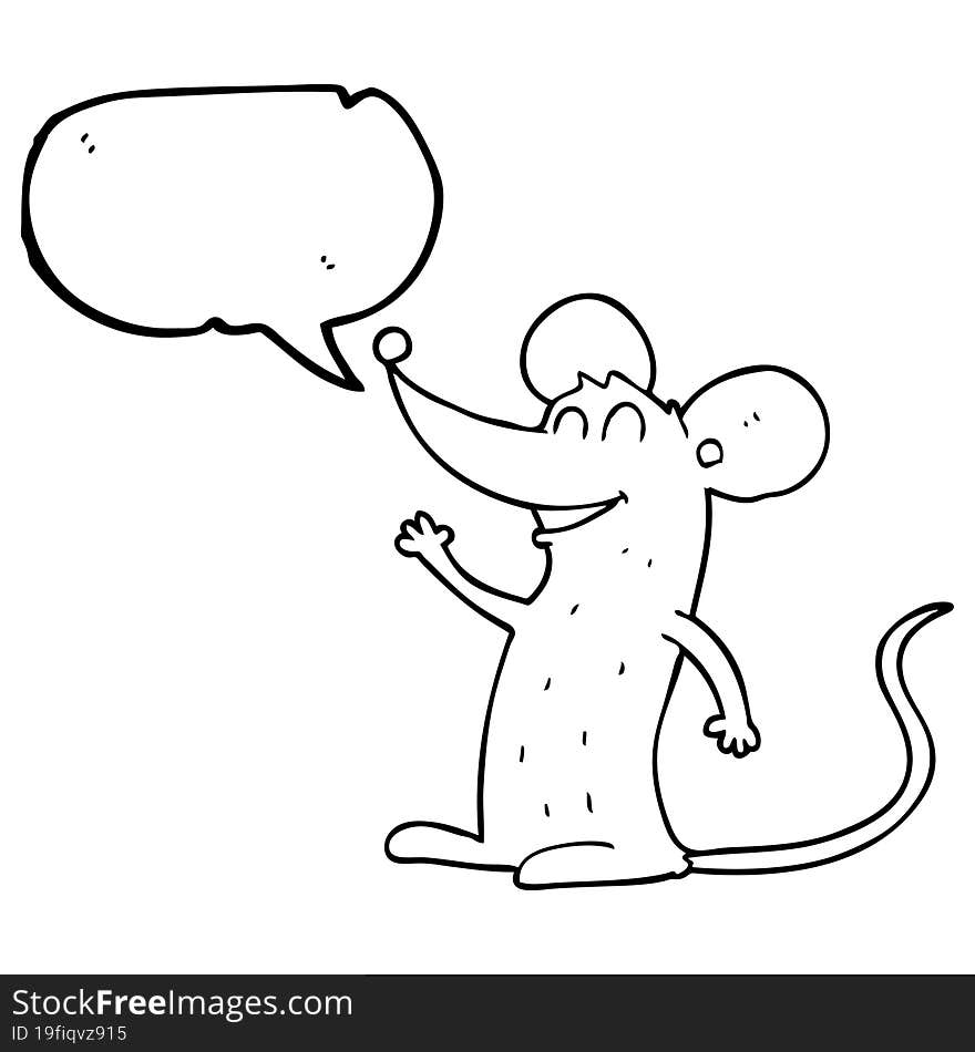 Speech Bubble Cartoon Mouse