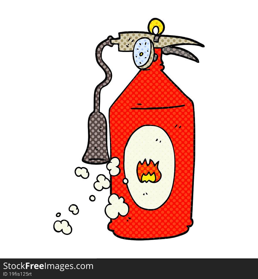 freehand drawn cartoon fire extinguisher