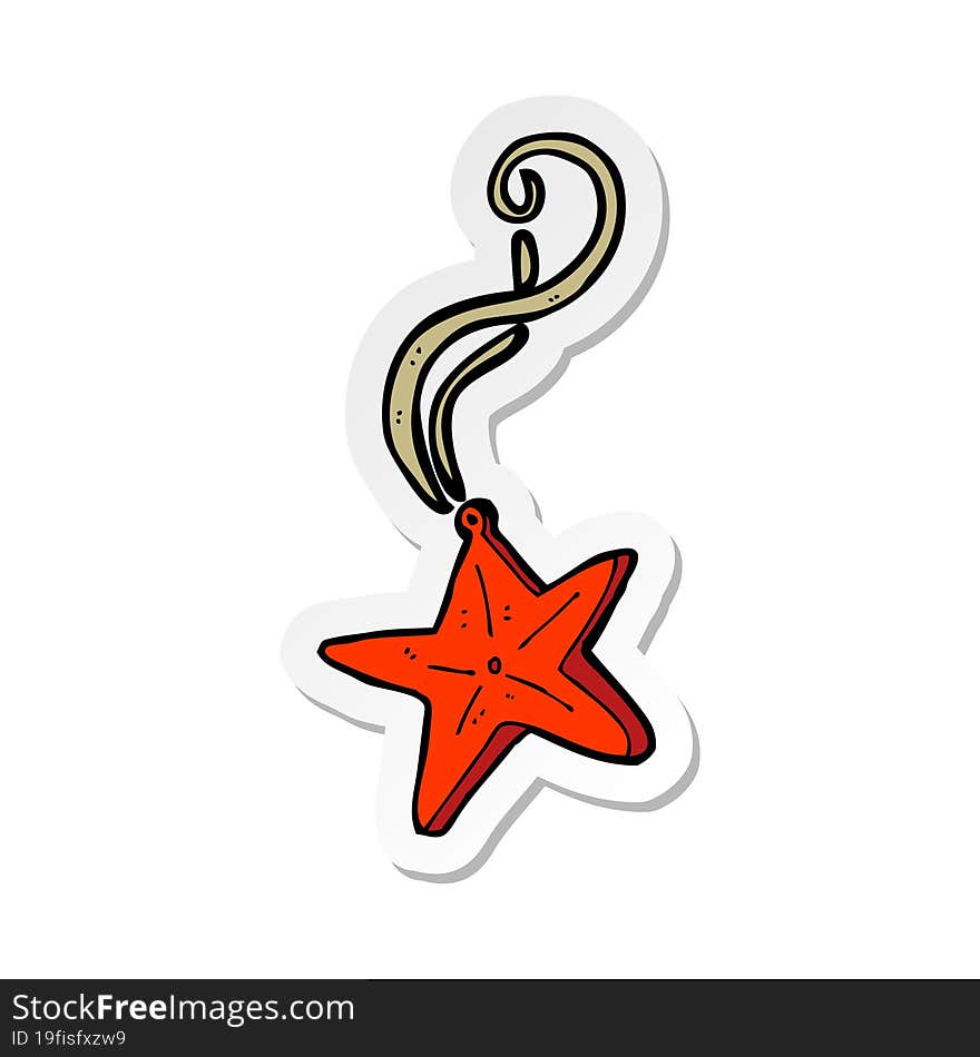 sticker of a cartoon magic star necklace