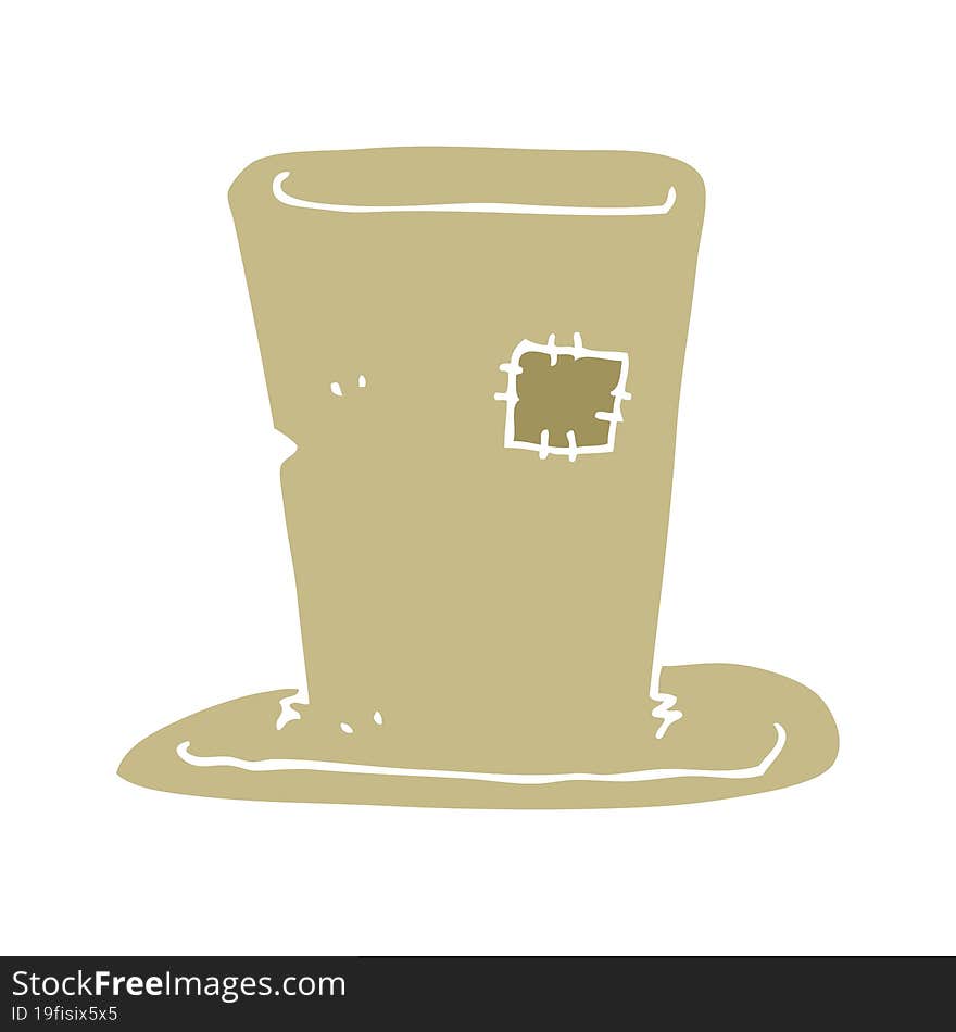 flat color illustration of a cartoon tramp top hat