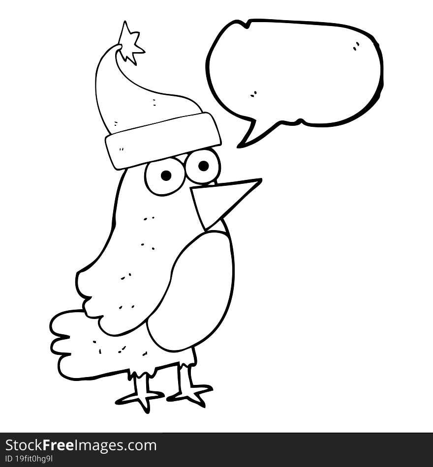 freehand drawn speech bubble cartoon robin