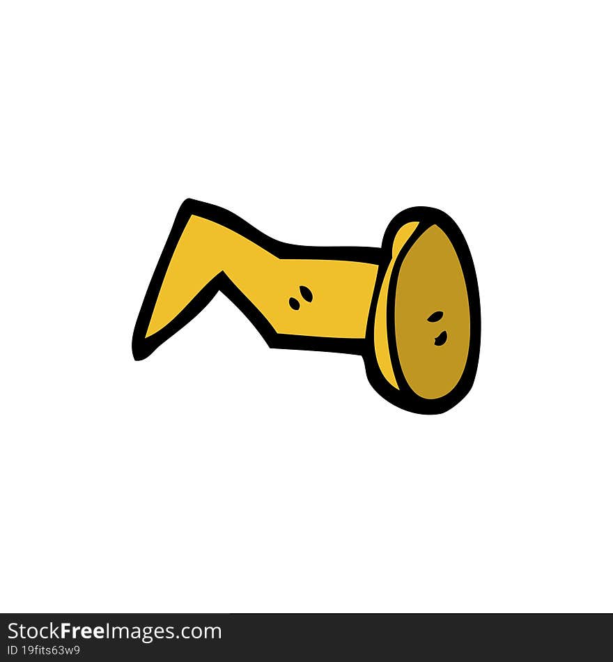 cartoon doodle brass nail