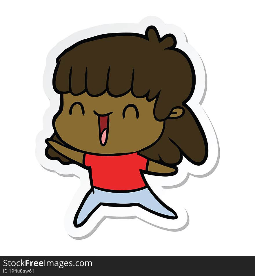 sticker of a cartoon woman