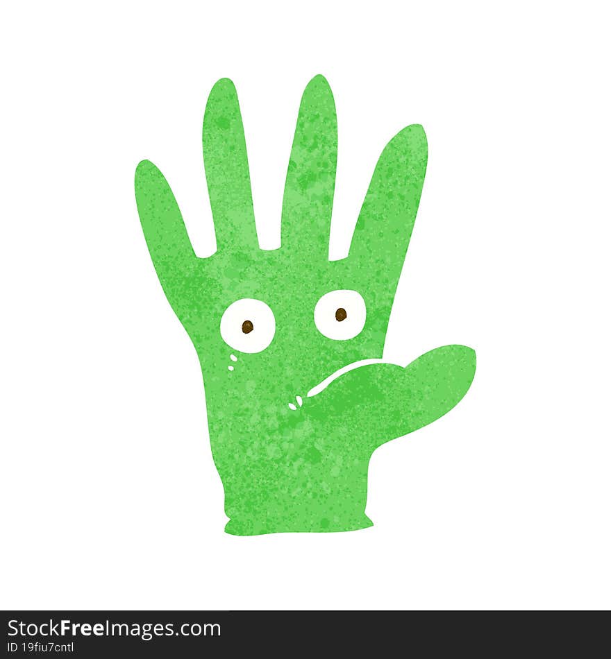 cartoon hand with eyes