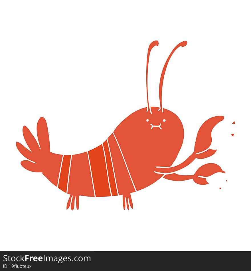 flat color style cartoon lobster