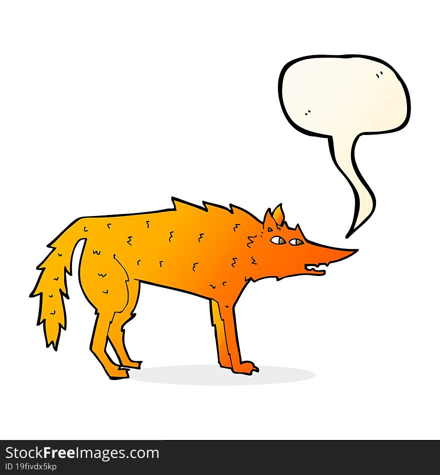 cartoon fox with speech bubble