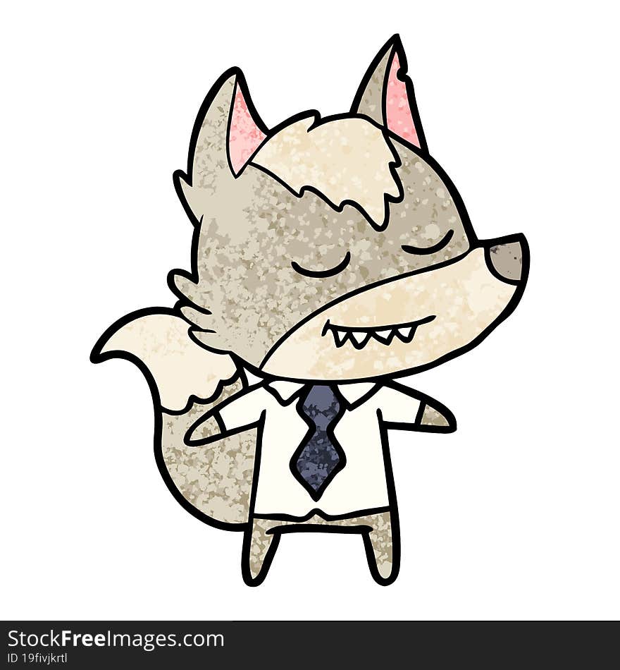 friendly cartoon boss wolf. friendly cartoon boss wolf