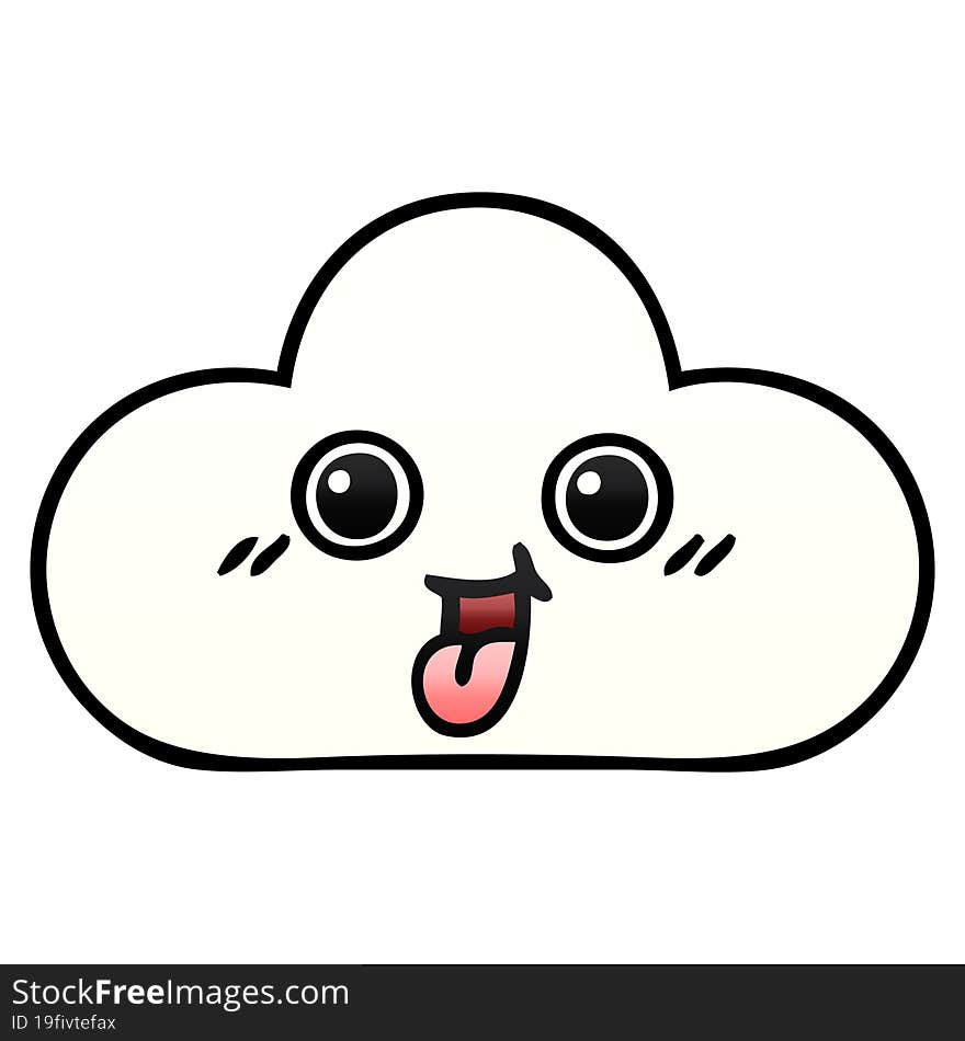 gradient shaded cartoon cloud