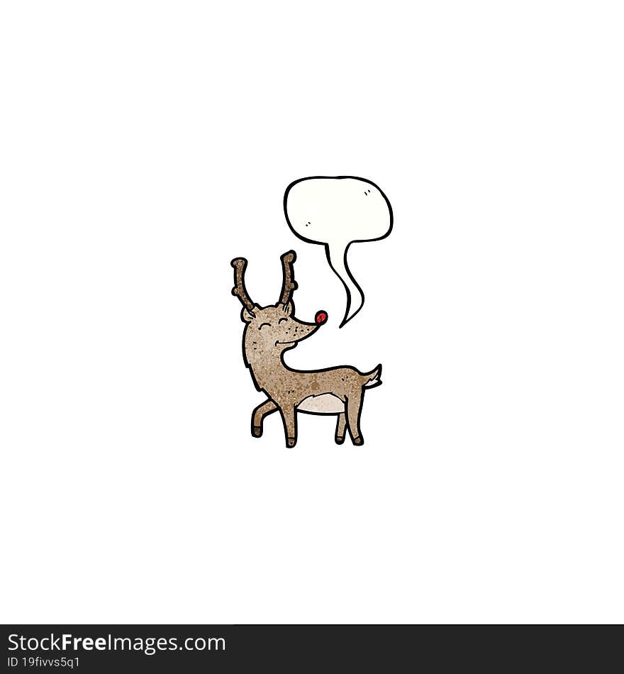 Cartoon Reindeer With Speech Bubble