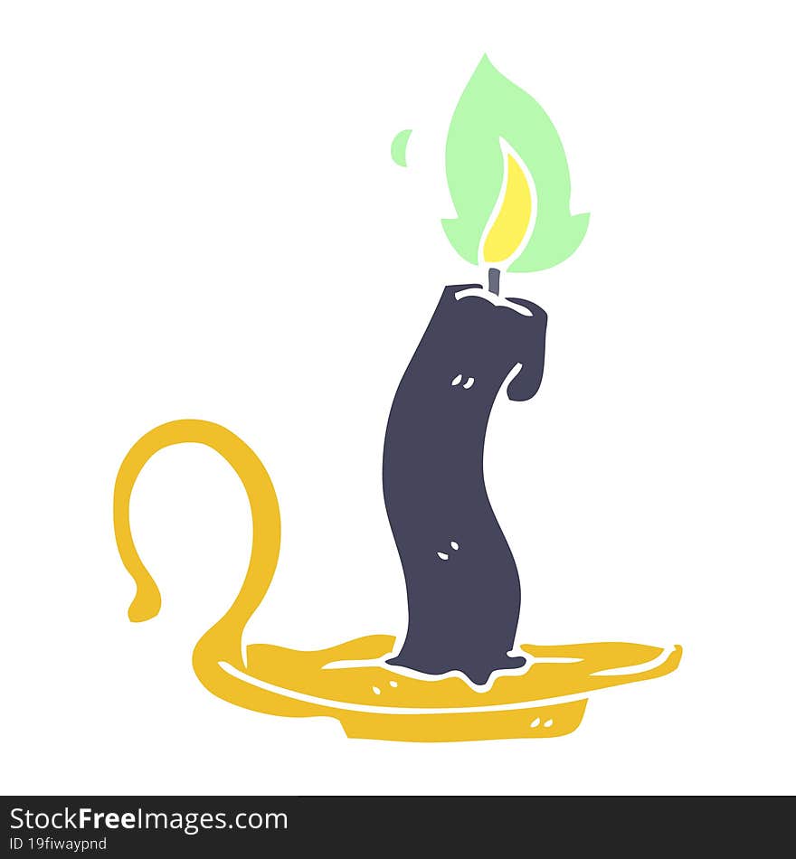 cartoon doodle burning halloween candle