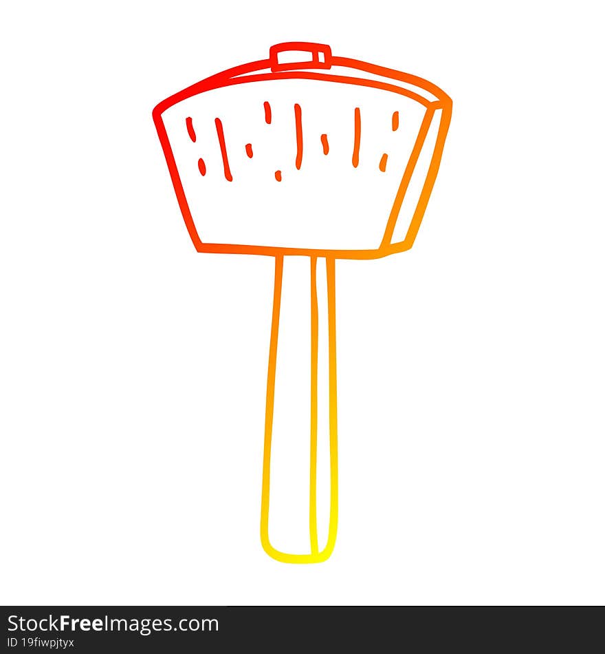 Warm Gradient Line Drawing Cartoon Mallet