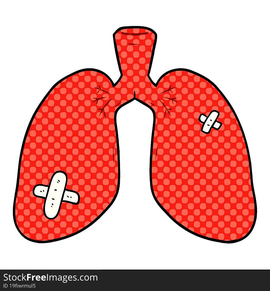 cartoon repaired lungs. cartoon repaired lungs