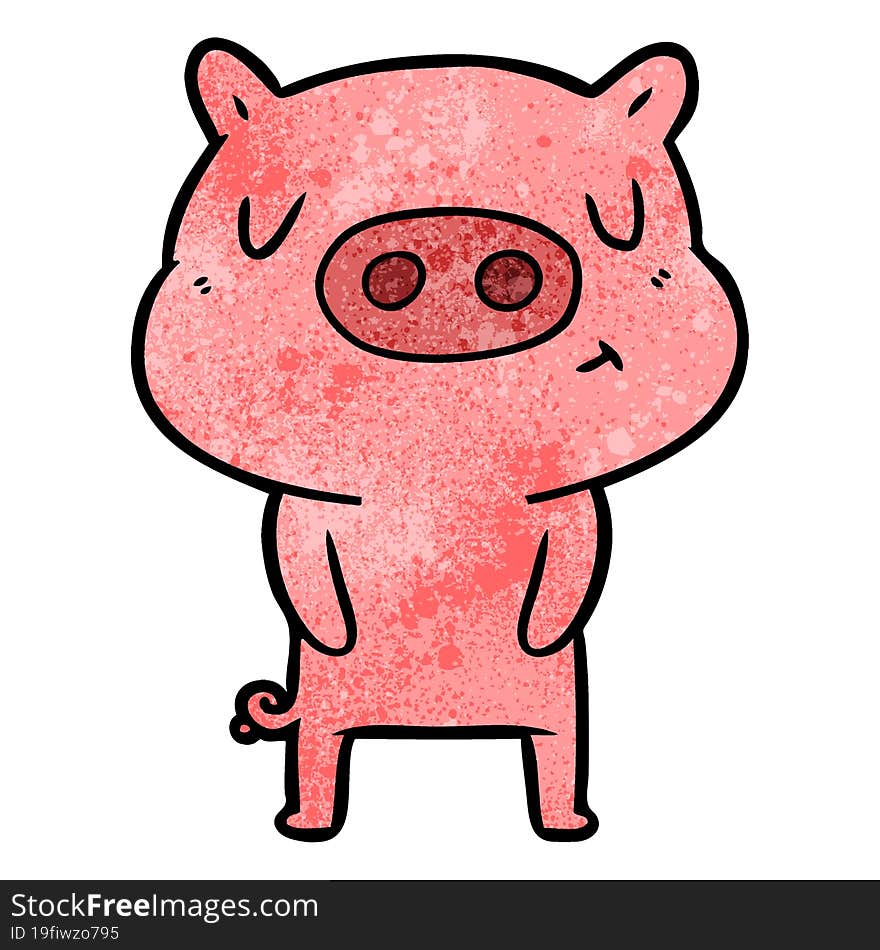 cartoon content pig. cartoon content pig