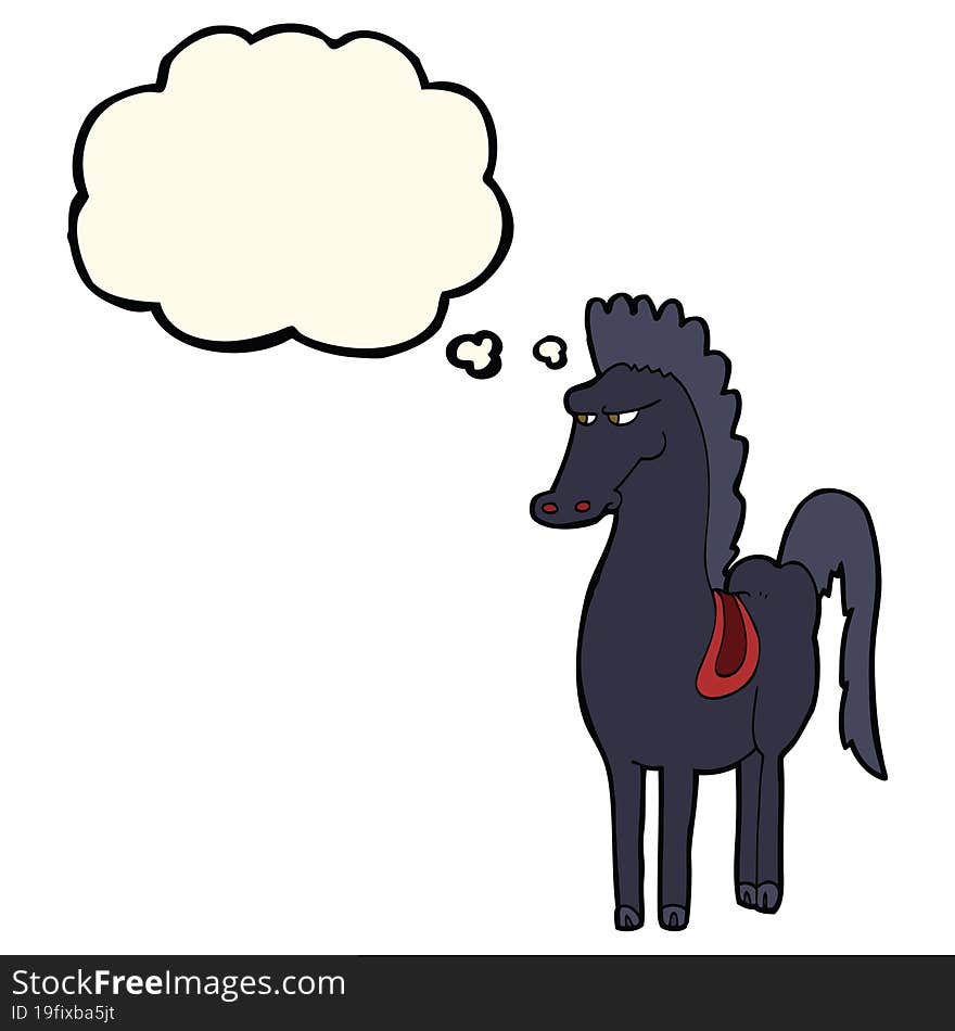 cartoon horse with thought bubble