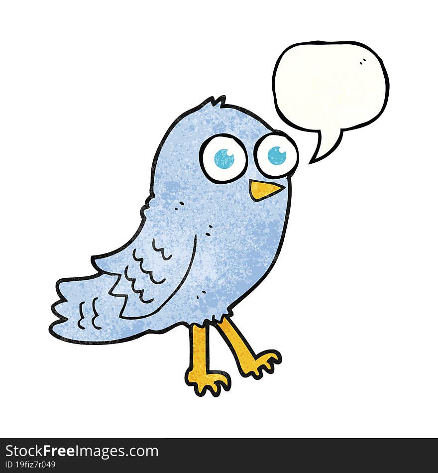 speech bubble textured cartoon bird