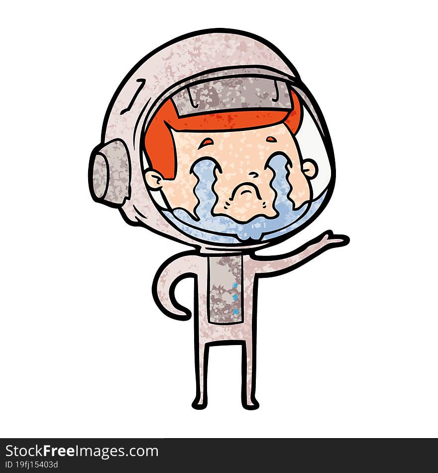 cartoon crying astronaut. cartoon crying astronaut