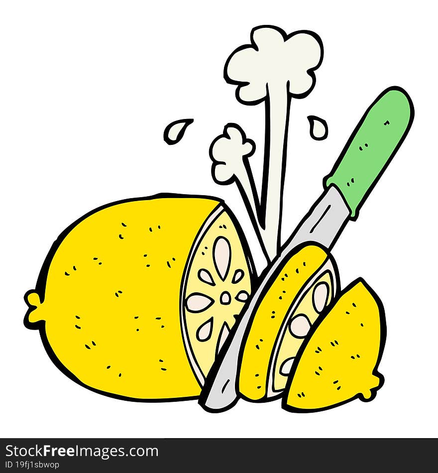 cartoon sliced lemon